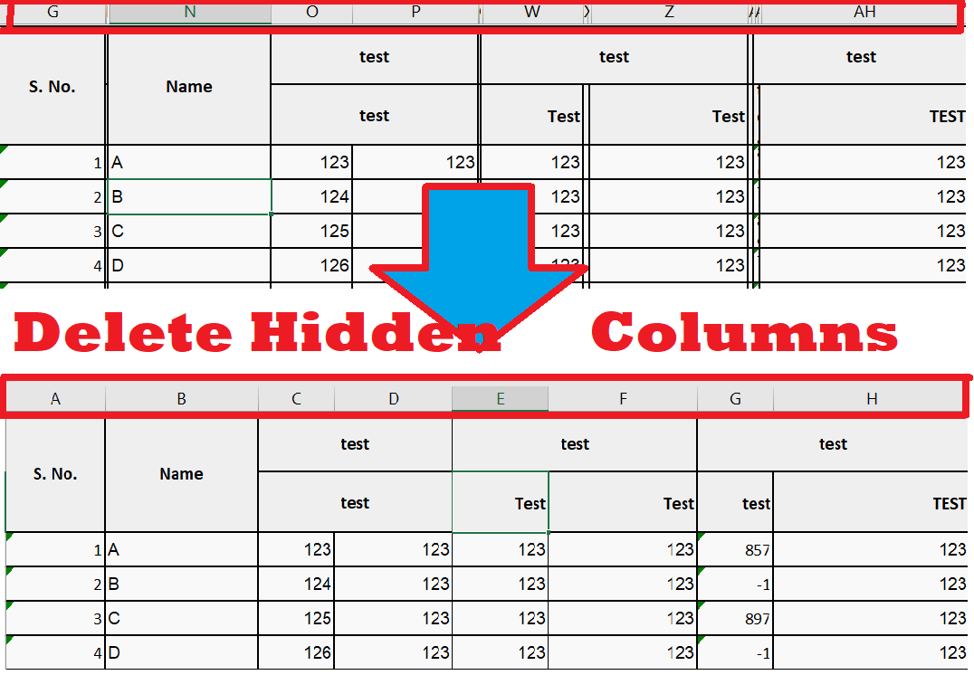 Delete Hidden Blank Columns in Excel (VBA)